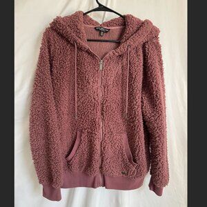 Marc New York Andrew Marc Full Zip Mauve Sherpa Hoodie L